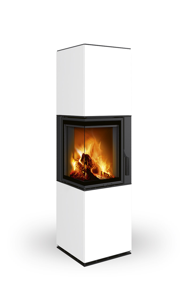 Romotop Harmony R-L HA akumulačné krbové kachle s keramickým obkladom biele